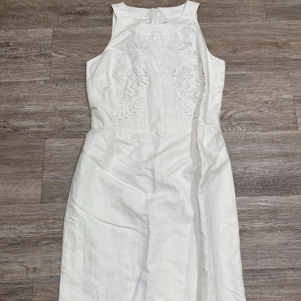 Ann Taylor White Midi Dress